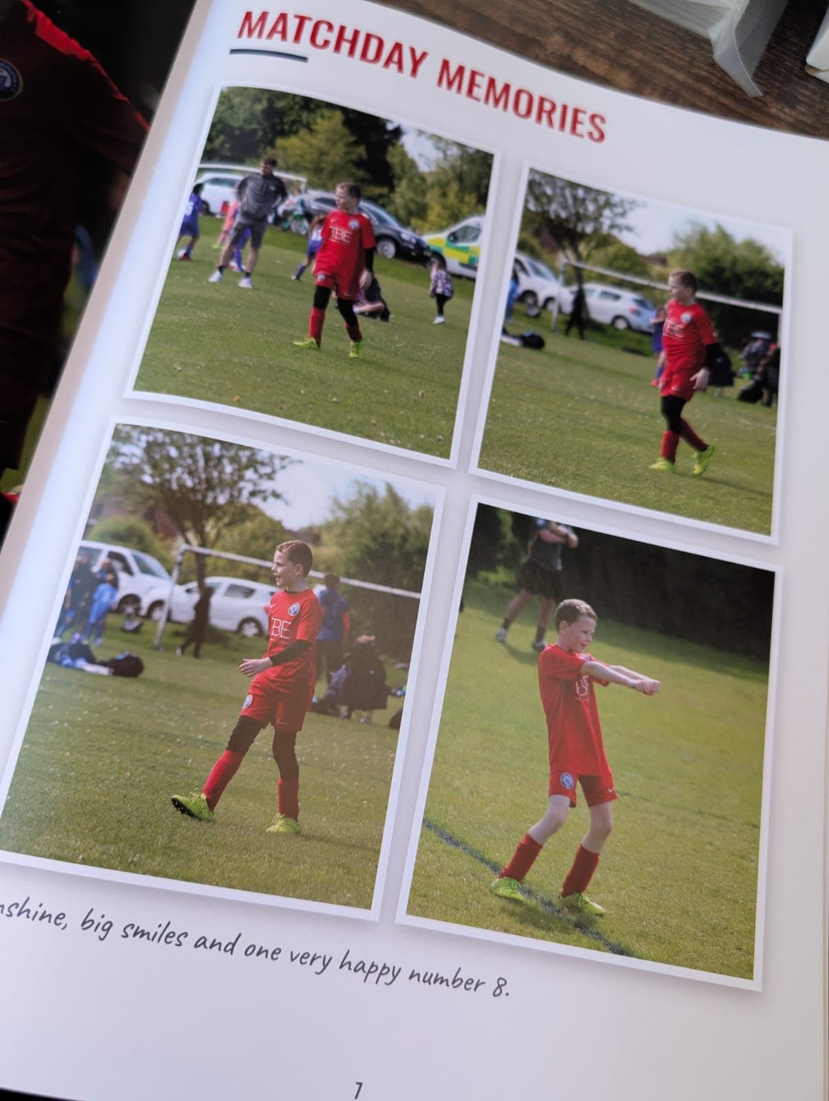 Cole's printed scrapbook: matchday memories